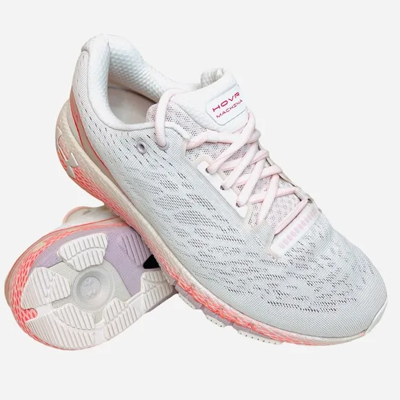 Under Armour UA HOVR Machina Womens Running Cream/Pink Shoes Size 10
