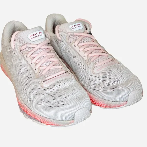 Under Armour UA HOVR Machina Womens Running Cream/Pink Shoes Size 10