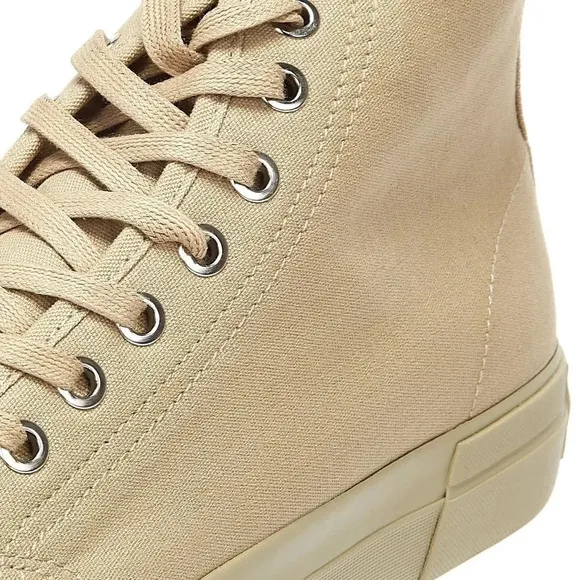 Vagabond Teddie Khaki Trainers High Top Sneakers Lace Up Beige Tan Platform