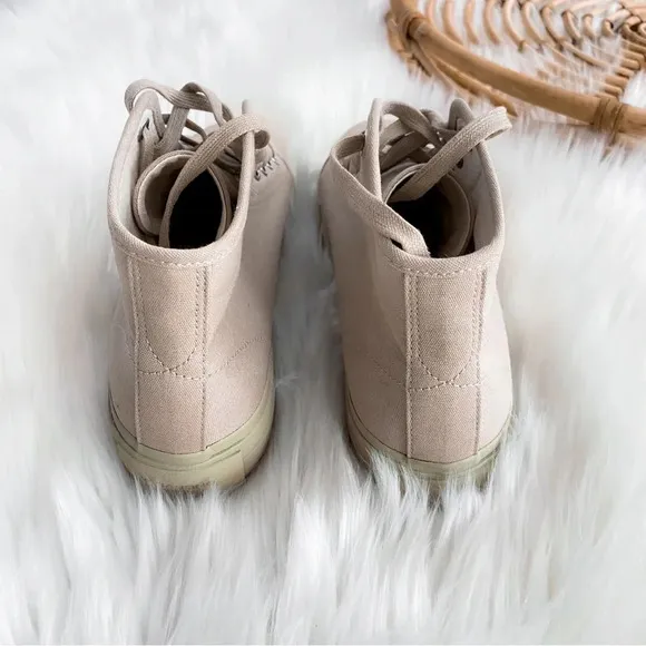 Vagabond Teddie Khaki Trainers High Top Sneakers Lace Up Beige Tan Platform