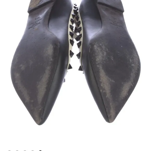 Valentino Rockstud Black and Cream Studded Women's Shoes