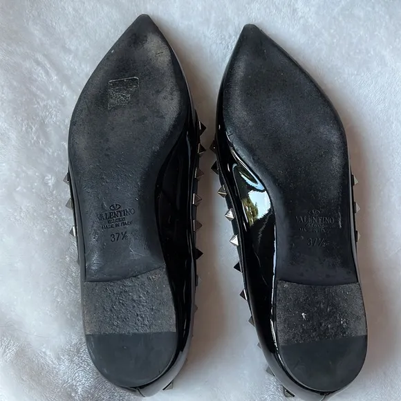 Valentino Studded Ballet Flats.  Black size 37 1/2