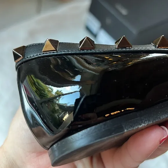 Valentino Studded Ballet Flats.  Black size 37 1/2