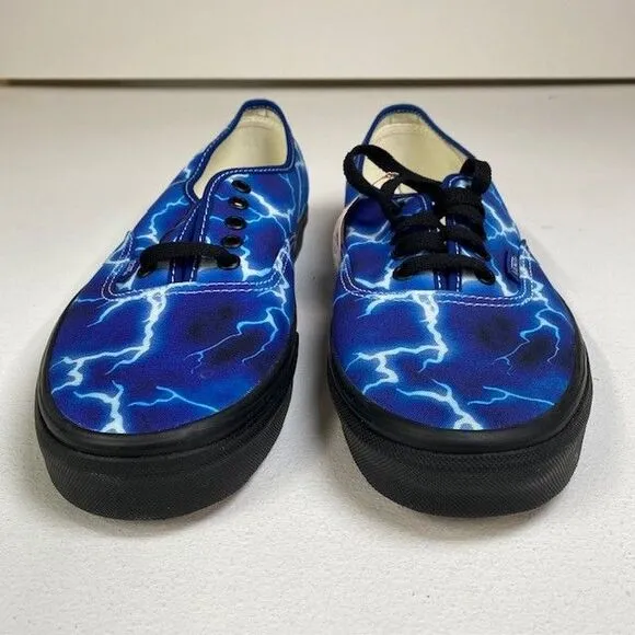 Vans‎ Authentic Lightning Storm Print Sneakers Black Blue Canvas Shoes US 12