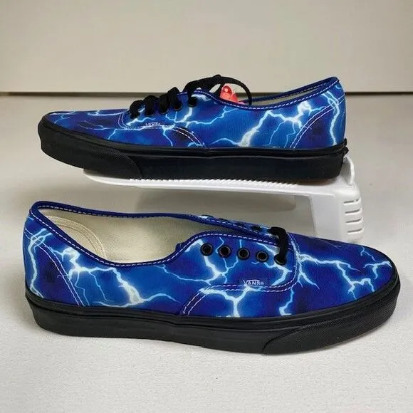 Vans‎ Authentic Lightning Storm Print Sneakers Black Blue Canvas Shoes US 12