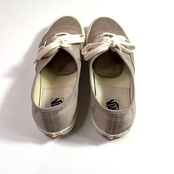 Vans Authentic Logo Canvas Suede Sneakers Gray Size 11.5
