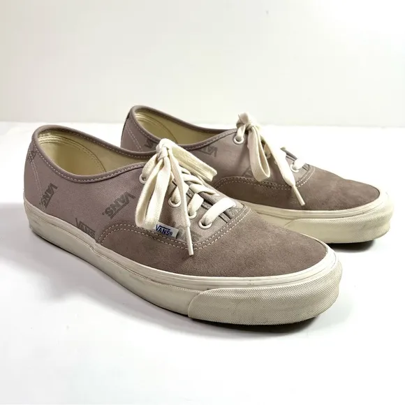 Vans Authentic Logo Canvas Suede Sneakers Gray Size 11.5