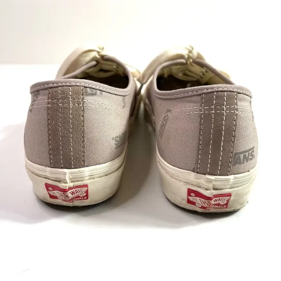 Vans Authentic Logo Canvas Suede Sneakers Gray Size 11.5