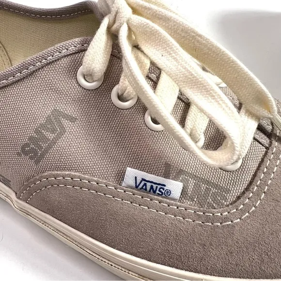 Vans Authentic Logo Canvas Suede Sneakers Gray Size 11.5
