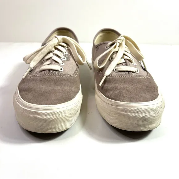Vans Authentic Logo Canvas Suede Sneakers Gray Size 11.5