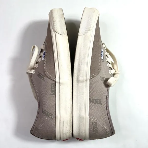 Vans Authentic Logo Canvas Suede Sneakers Gray Size 11.5