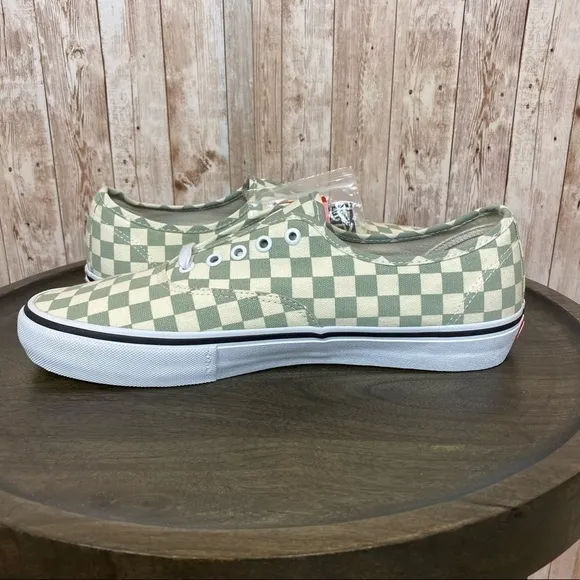 Vans Authentic Pro Checkerboard Desert Sage Sneakers Size 11.5 Men