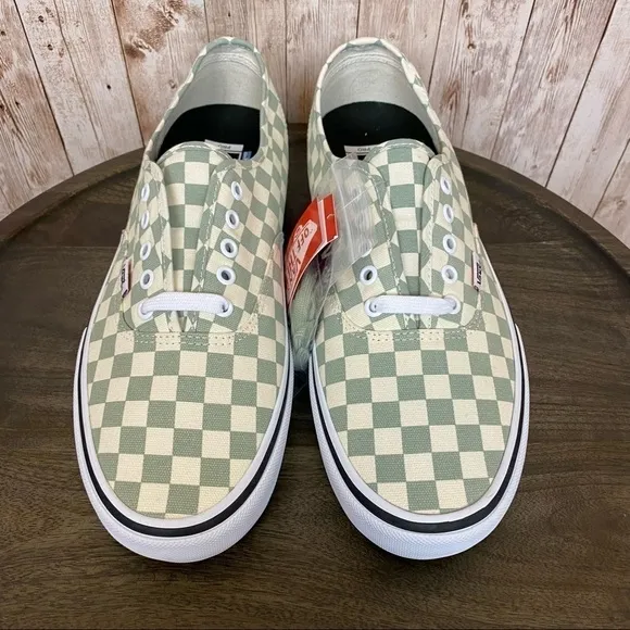 Vans Authentic Pro Checkerboard Desert Sage Sneakers Size 11.5 Men