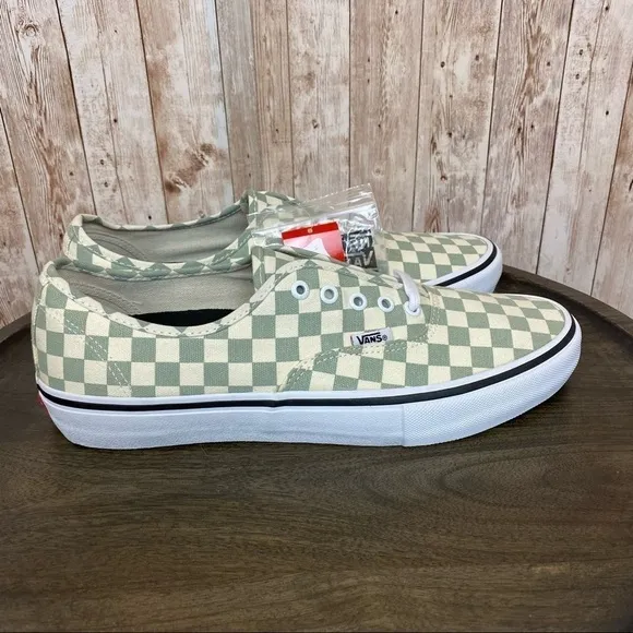Vans Authentic Pro Checkerboard Desert Sage Sneakers Size 11.5 Men