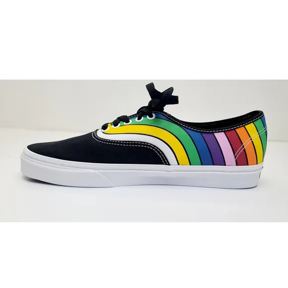 VANS Authentic Refract Skate Shoe Black Multicolor Pride Sneakers Men's 11
