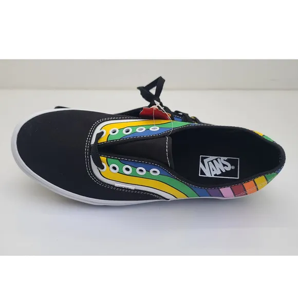 VANS Authentic Refract Skate Shoe Black Multicolor Pride Sneakers Men's 11