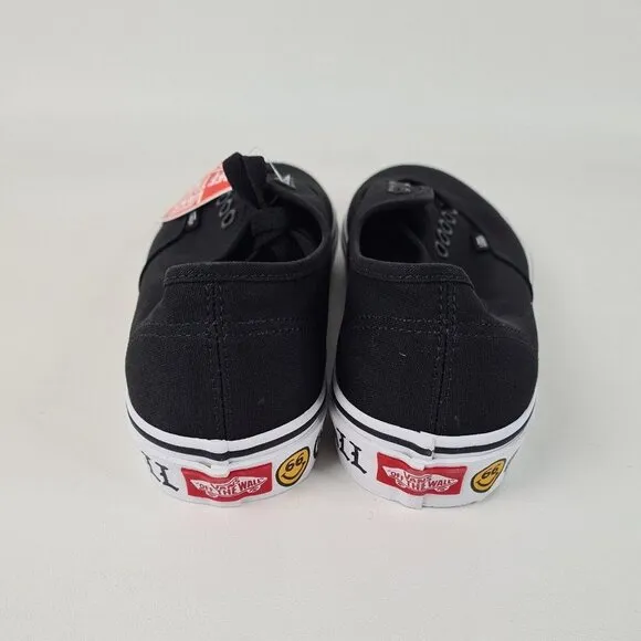 Vans Authentic Side Wall Black Casual Sneaker Canva Men Shoes Size 8