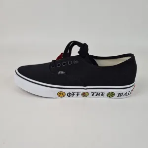Vans Authentic Side Wall Black Casual Sneaker Canva Men Shoes Size 8