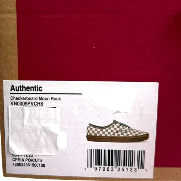 VANS Authentic Sneakers Skate Women's Low Top Moon Rock Check Canvas VN0009PVCH8