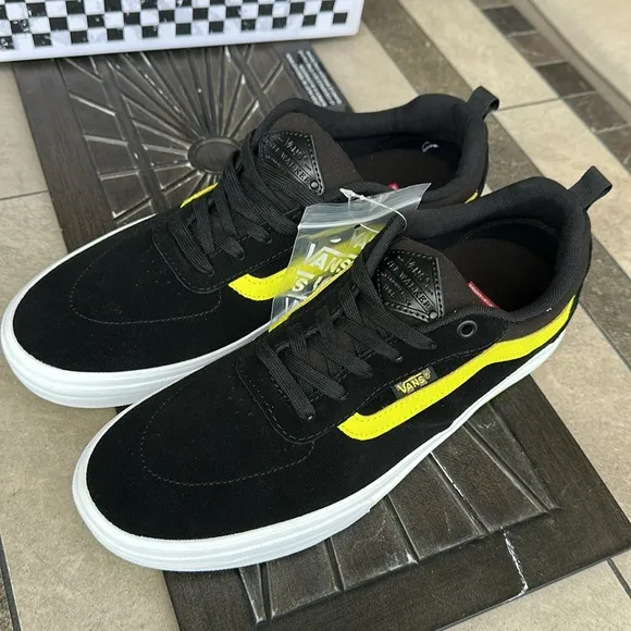 Vans Black and Yellow Skate Sneakers