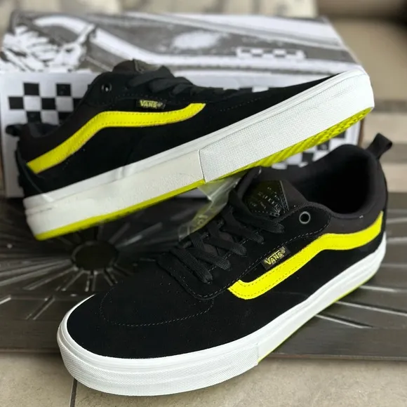 Vans Black and Yellow Skate Sneakers