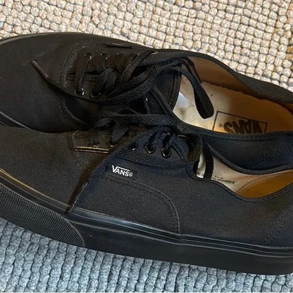 Vans Black Canvas Sneakers with Waffle Sole