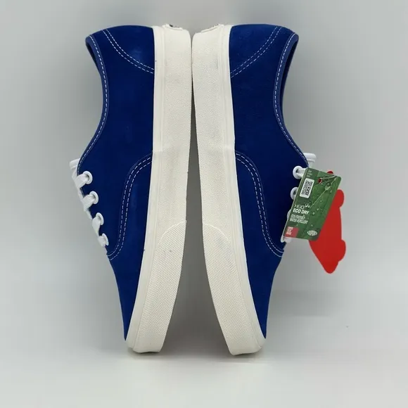 Vans Blue and White Canvas Sneakers with Rubber Sole