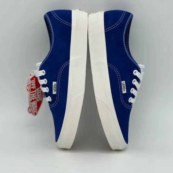 Vans Blue and White Canvas Sneakers with Rubber Sole