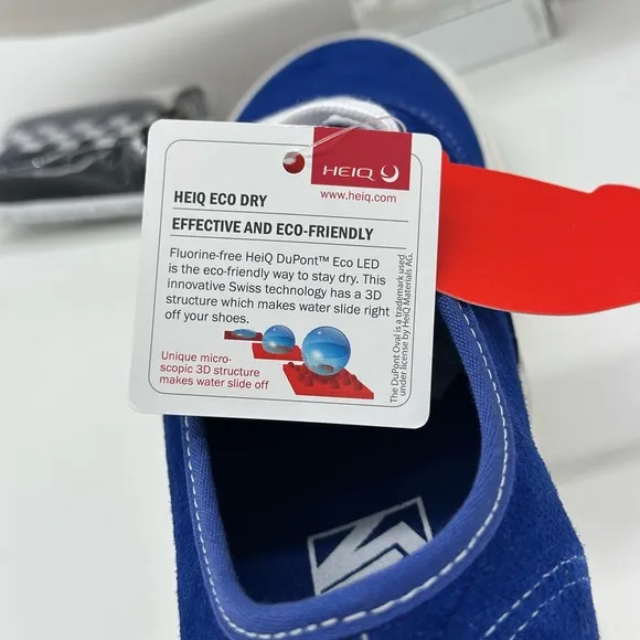 Vans Blue and White Canvas Sneakers with Rubber Sole