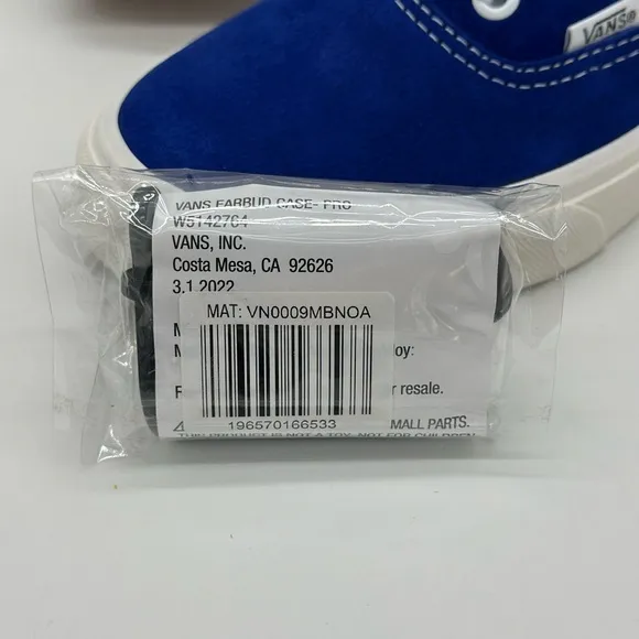 Vans Blue and White Canvas Sneakers with Rubber Sole