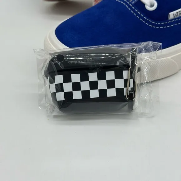Vans Blue and White Canvas Sneakers with Rubber Sole
