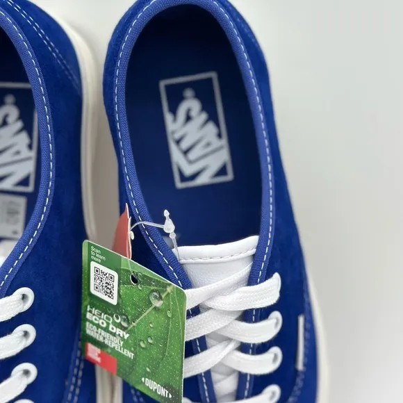 Vans Blue and White Canvas Sneakers with Rubber Sole