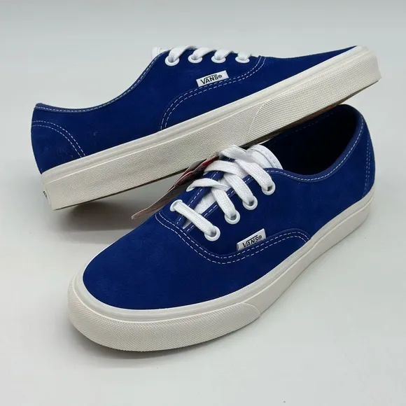 Vans Blue and White Canvas Sneakers with Rubber Sole