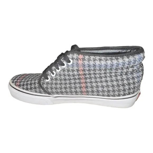 Vans Chukka Houndstooth Sneaker Skate Shoe Plaid Wool Mid Top Lace Up