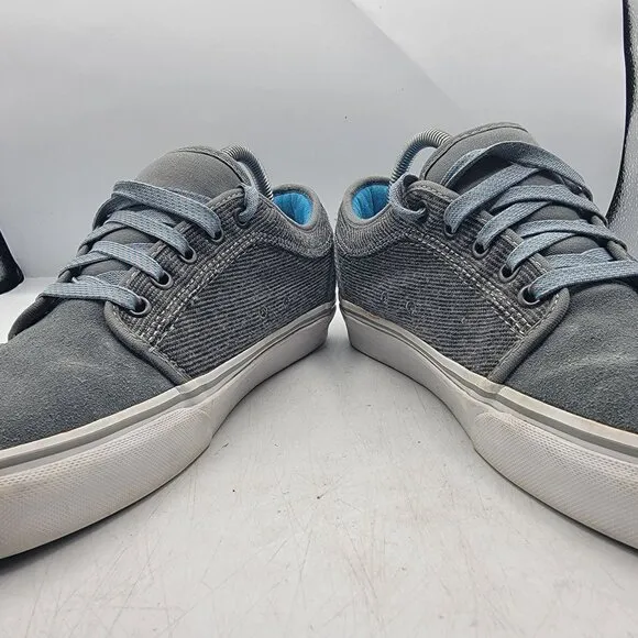 Vans Chukka Low Mens 7.5 Gray Blue Sneaker Shoes Skateboarding Casual Walking