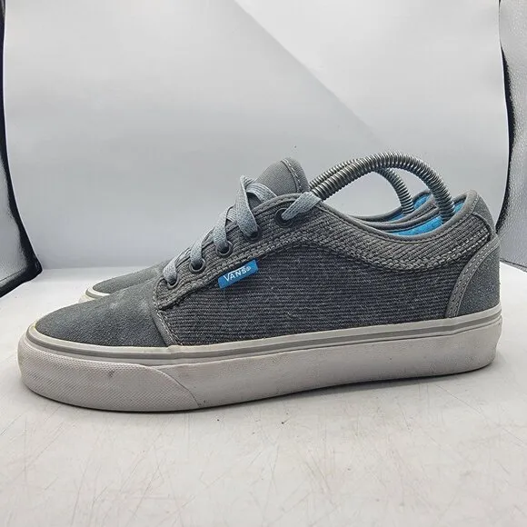 Vans Chukka Low Mens 7.5 Gray Blue Sneaker Shoes Skateboarding Casual Walking