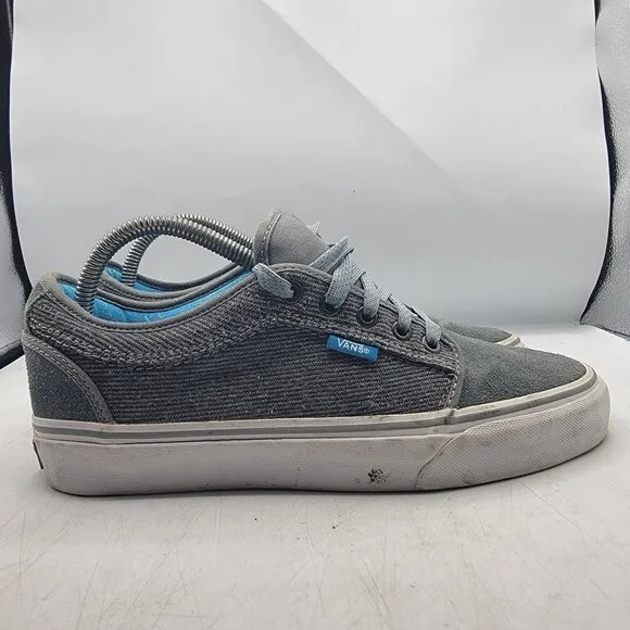 Vans Chukka Low Mens 7.5 Gray Blue Sneaker Shoes Skateboarding Casual Walking