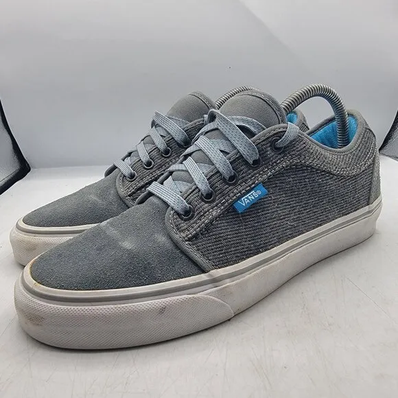 Vans Chukka Low Mens 7.5 Gray Blue Sneaker Shoes Skateboarding Casual Walking