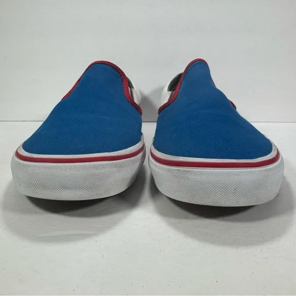 Vans Classic Slip-On Blue White Red Sneakers Men’s Size 13W