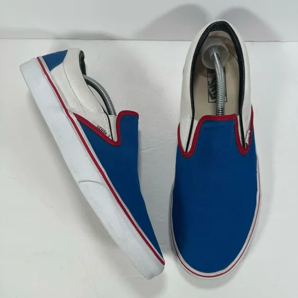 Vans Classic Slip-On Blue White Red Sneakers Men’s Size 13W