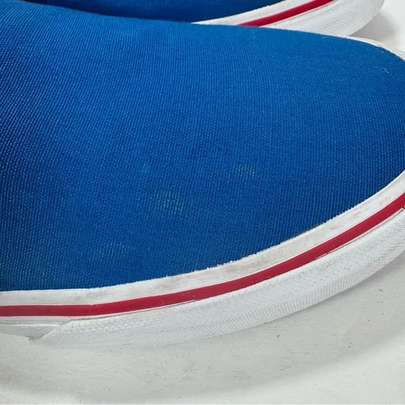 Vans Classic Slip-On Blue White Red Sneakers Men’s Size 13W