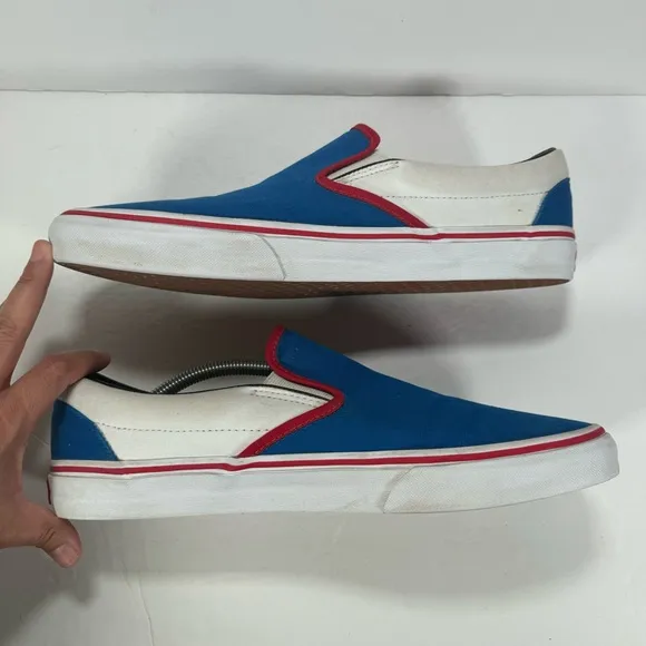 Vans Classic Slip-On Blue White Red Sneakers Men’s Size 13W