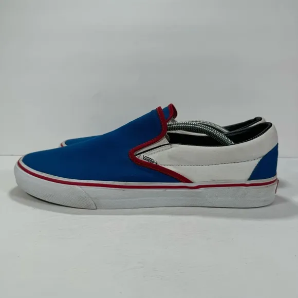 Vans Classic Slip-On Blue White Red Sneakers Men’s Size 13W