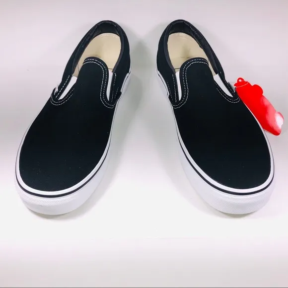 VANS Classic Slip On Canvas Black &amp; White Sneakers