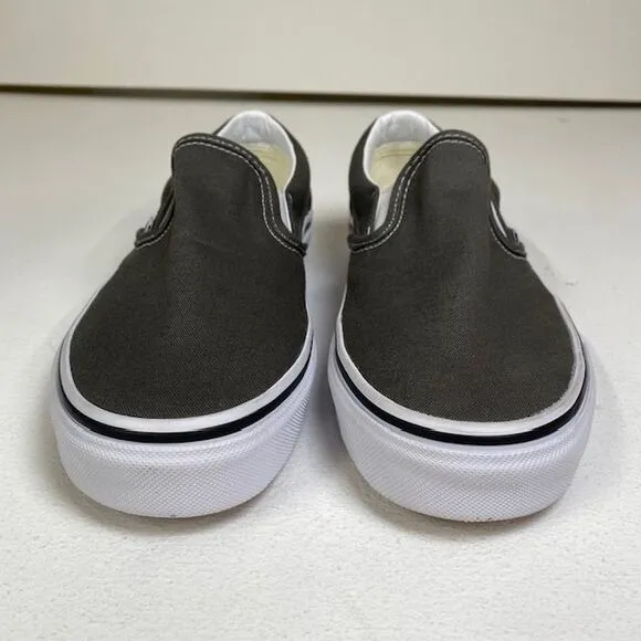 Vans Classic Slip-On Canvas Sneakers‎ in Charcoal Gray Skate Shoes M 7.5 W 9
