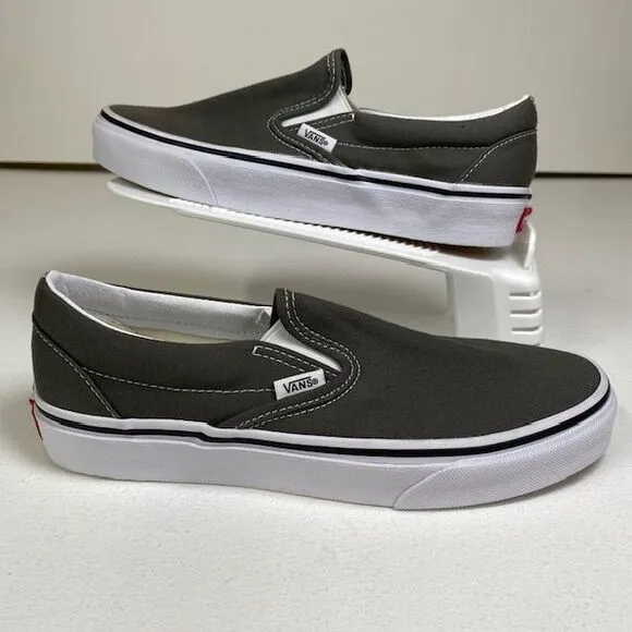 Vans Classic Slip-On Canvas Sneakers‎ in Charcoal Gray Skate Shoes M 7.5 W 9