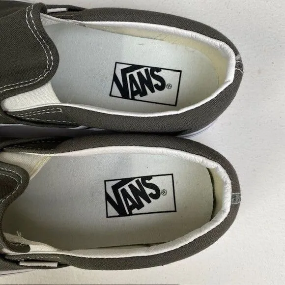 Vans Classic Slip-On Canvas Sneakers‎ in Charcoal Gray Skate Shoes M 7.5 W 9