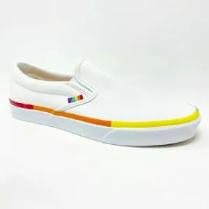 Vans Classic Slip On Rainbow Foxing True White Casual Shoes, UnisexSize …