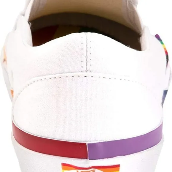 Vans Classic Slip On Rainbow Foxing True White Casual Shoes, UnisexSize …