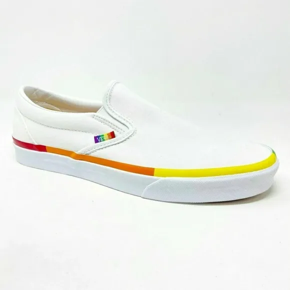 Vans Classic Slip On Rainbow Foxing True White Casual Shoes, UnisexSize …